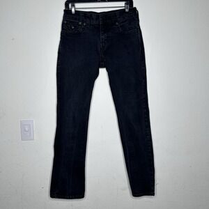 True Religion Jeans Mens 31 Black Denim Ricky Relaxed Straight Flap Pocket